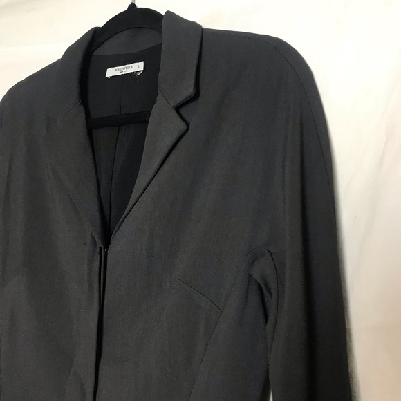 MM Lafleur Grey Liz Coat Dress Viscose Button Up Long Sleeve Collar A-Line Sz 8 - Picture 6 of 16